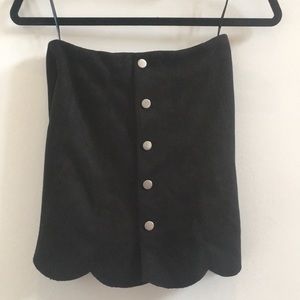 Black Scalloped Skirt